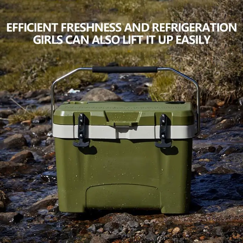 Insulated Ice Chest Insulated Chest Cooler For Outdoor 26L Impact-Resistant Travel Cooler Box For Camping Outdoor Self-Driving
