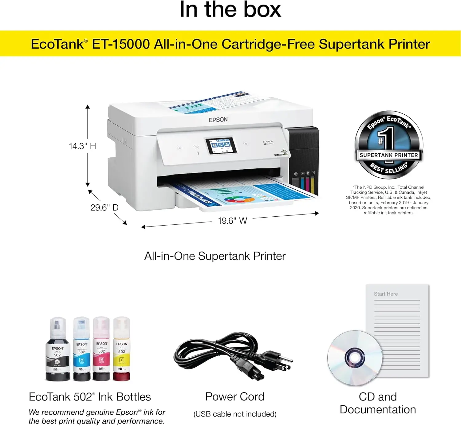 EcoTank ET-15000 Wireless Color All-in-One Supertank Printer with Scanner, Copier,Fax,Ethernet and Printing up to 13 x 19 Inches 4