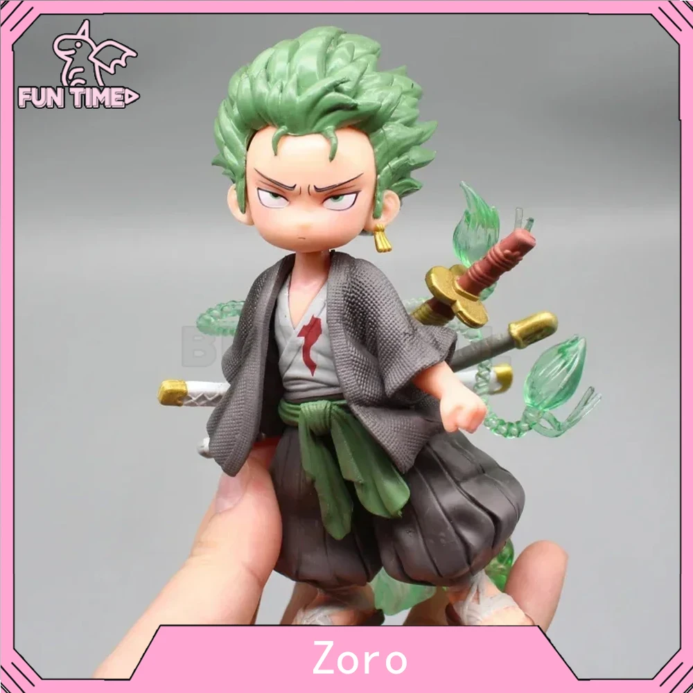 

14cm One Piece Anime Figure Zoro Figurine Kawaii Mini Roronoa Zoro Figure One Piece Decor Models Kids Q Version Toys Doll Gift