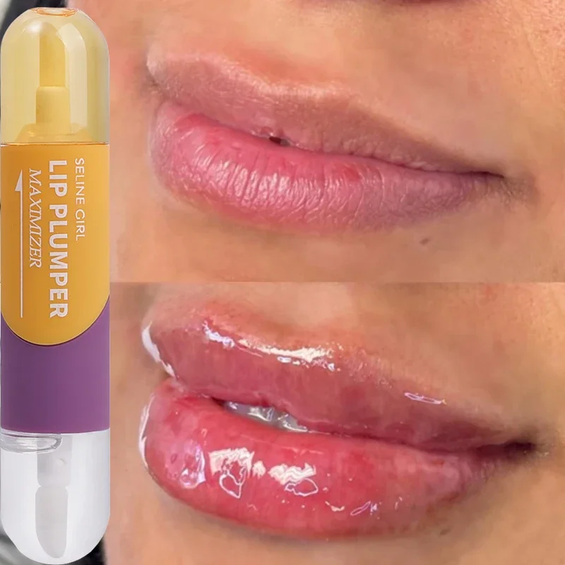

Day Night Lip Oil Transparent Liquid Lip Plumper Increase Nourishing Moisturizing Reduce Fine Lines Lips Plumping Lip Enhancer
