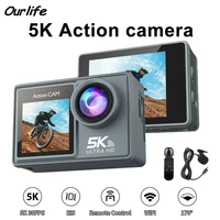 5K Action Camera 4K60FPS Dual IPS Touch LCD EIS WiFi 170° 30M Waterproof 5X Zoom Professional Sports Camera With Remote Control 1
