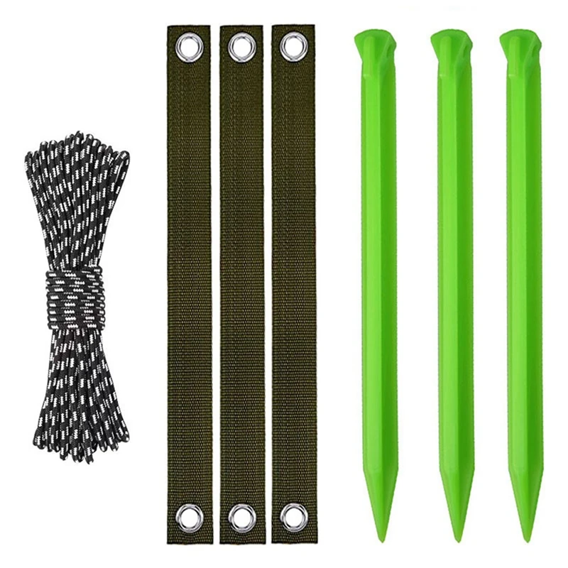 

Tree Stakes, Tree Stakes And Supports For Young Trees, Tree Straightening Kit With 3 Tree Straps, Tree Stakes Green Kit Durable