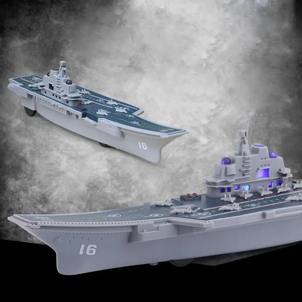 New Inertial Aircraft Carrier Light Music Model Military Ship Simulation Military Ship Toy Kids Educational Toy Ship Model