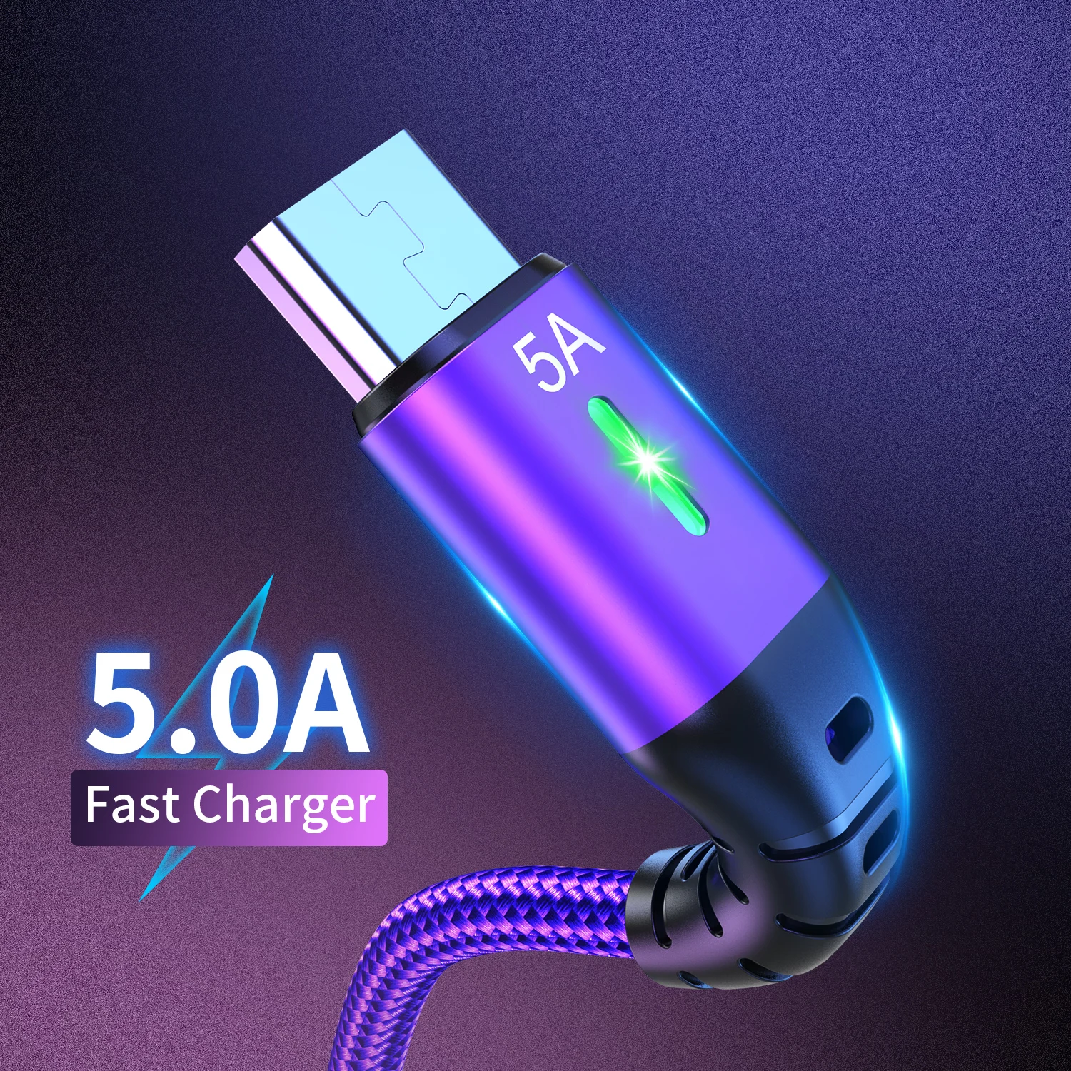 5А USB LED Type C/Micro кабель для Samsung S21 S20 S10 Xiaomi быстрой зарядки Huawei P40 P50 Pro OppoA3 c type |