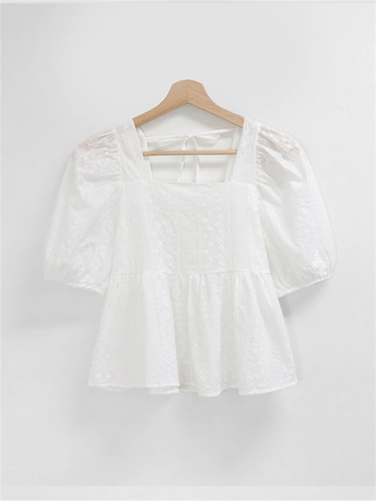 

Summer Women Blouse Spring Shirt Female Woman Blouse Maxi Blusas Chiffon Casual Elegant Vintage Long Sleeve Oversize Loose White