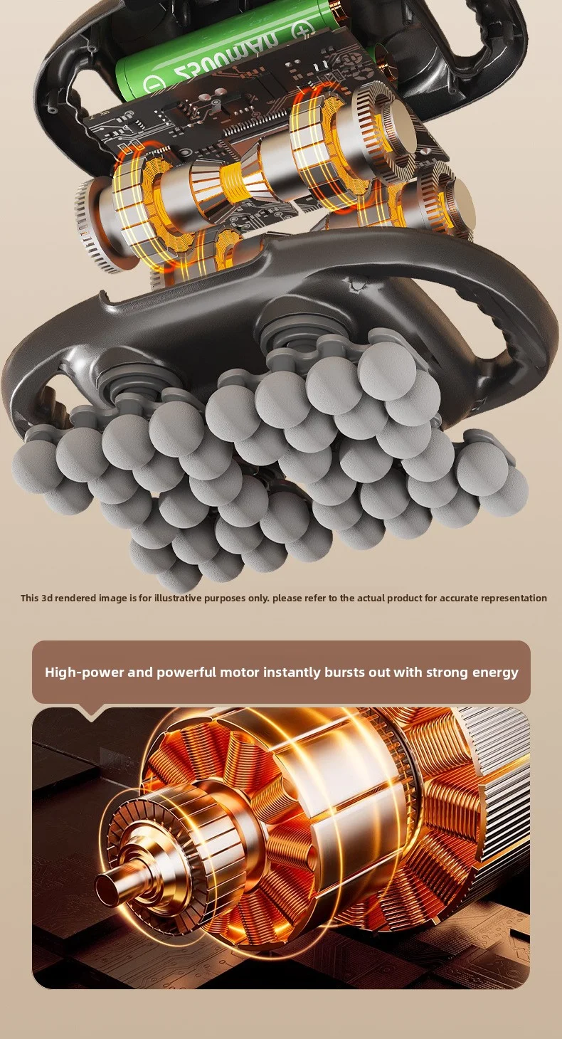 42 Head Fascia Gun Muscle Massager Back Cervical Vertebra Electric Massage Gun Multifunctional Large area Relaxation Waist