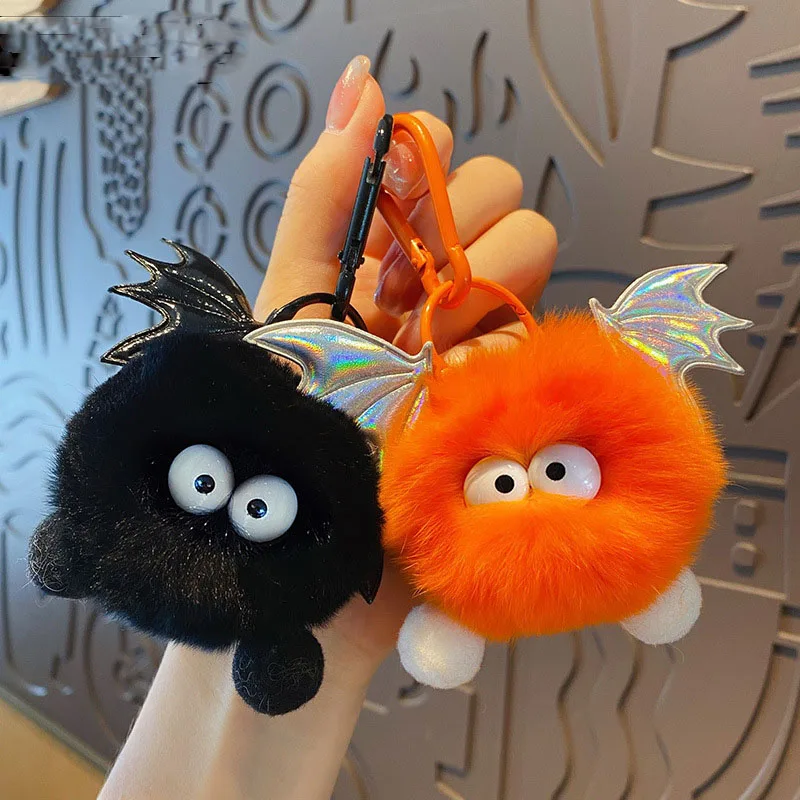 Cute Little Devil Ball Peluche Portachiavi Donna Ragazze Cartoon Briquet Ciondolo Portachiavi Borsa Auto Portachiavi Accessori Regalo Di Halloween