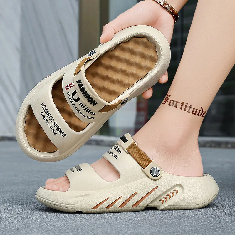 Massage Men Slippers Summer Breathable EVA Slippers Dual Purpose Sandals For Men Lightweigh Sumer Shoes For Men Plus Size 39-48 — view 3