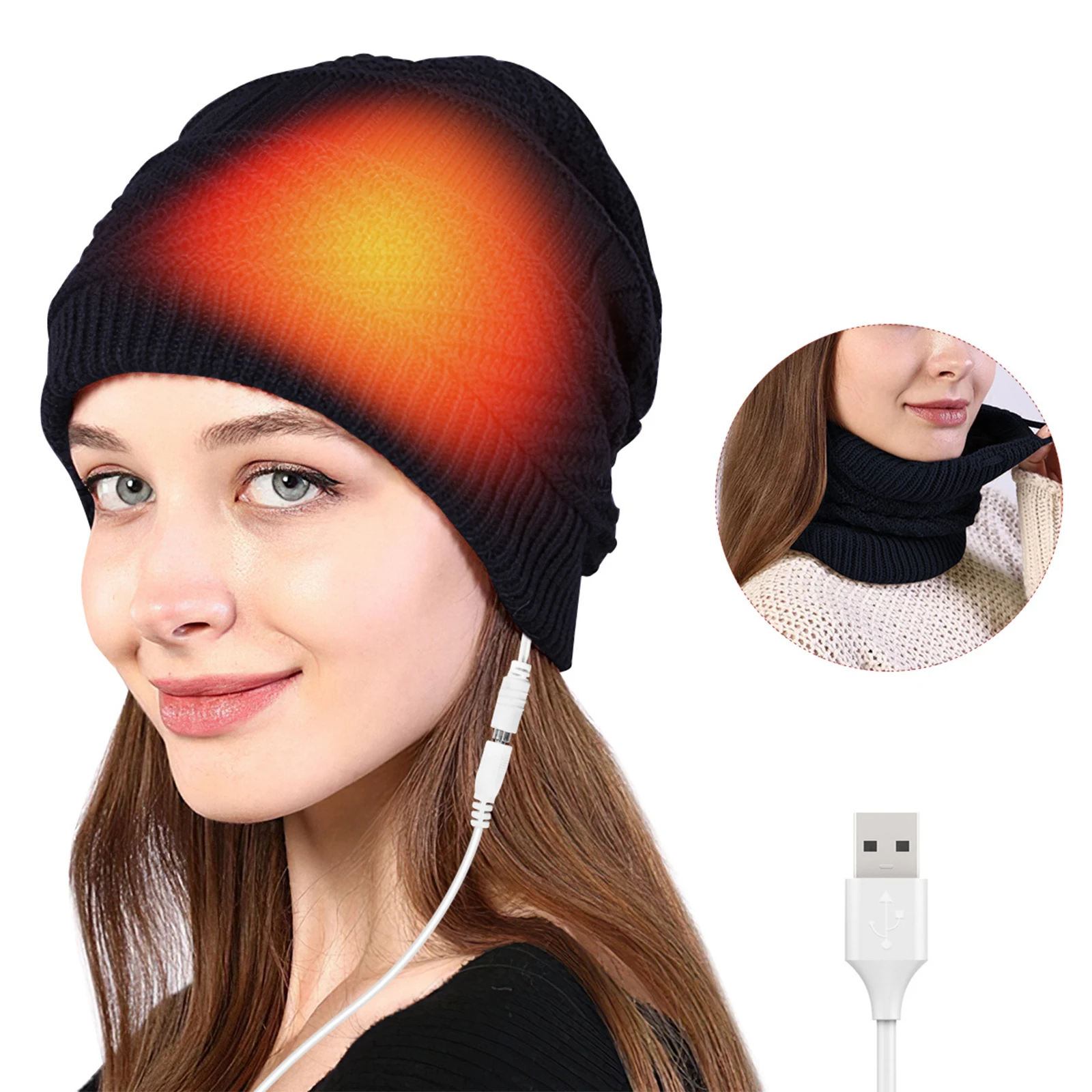 WinterElectricHeatedHatsMenWomenUSBHeatingCapsOutdoorSport
