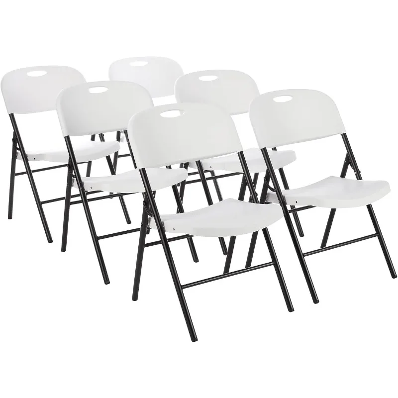 Folding Plastic Chair with 350-Pound Capacity - 6-Pack