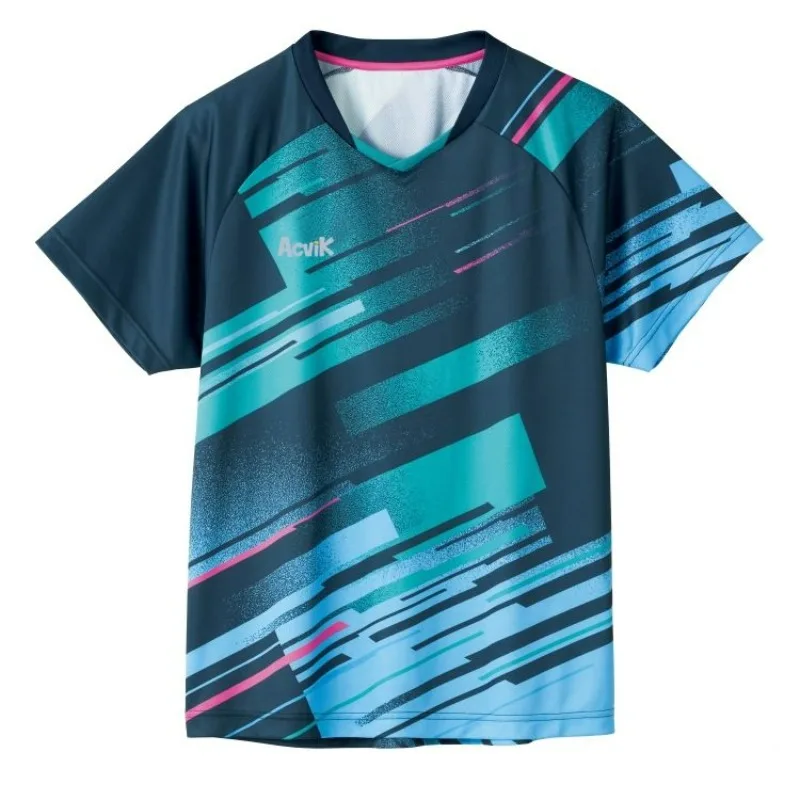 Unisex Table Tennis Uniform Sweat Absorbing Quick Drying Printed Sports Short Sleeves