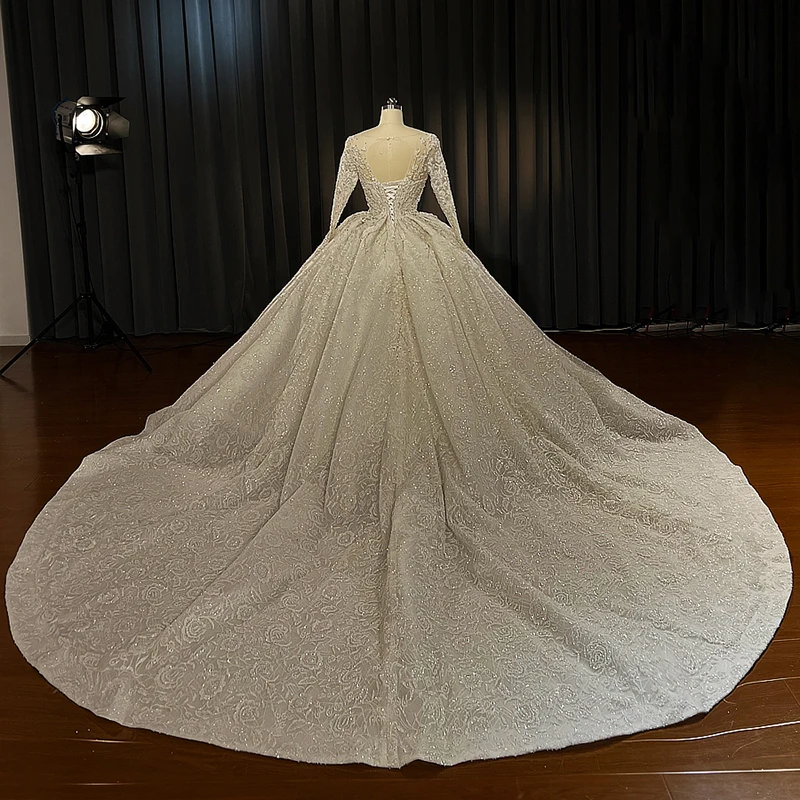 AM642 Beading Lace Dresses For Women 2022 Elegant Wedding O-Neck Famous Dresses Pleat Wedding Guest Dress robe princesse femme 4