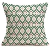 Linen Throw Pillowcase Home Green Geometric Wavy Arrow Design Home Decoration Cushion Cover Square Pillowcase 5