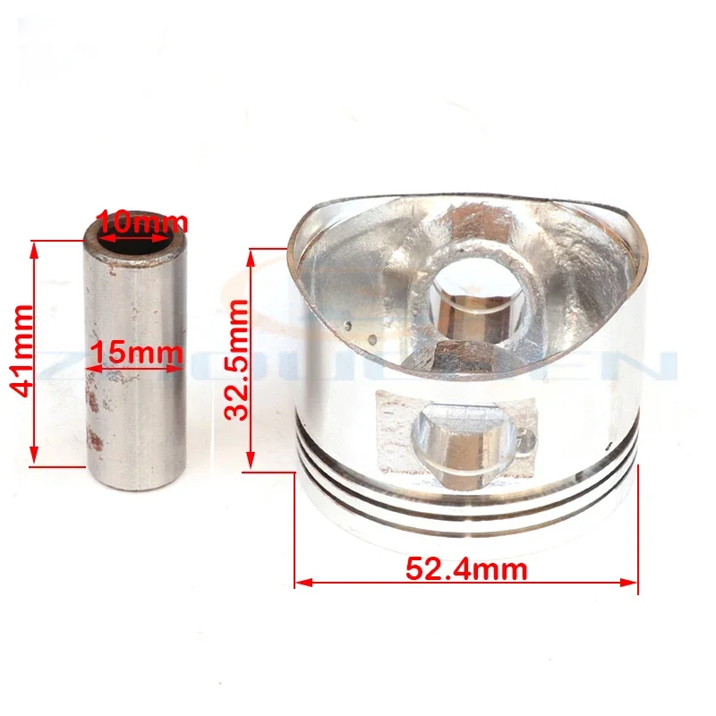 cylinder Kit 52.4mm Cylinder Piston Ring Set for 4 stroke air cooling Scooter Moped ATV QUAD GY6 125 125CC 152QMI 1P