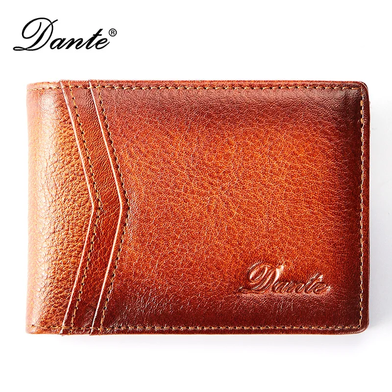 Thin First Layer Cowhide Wallet With RFID Blocking Horizontal Driving License Card Holder