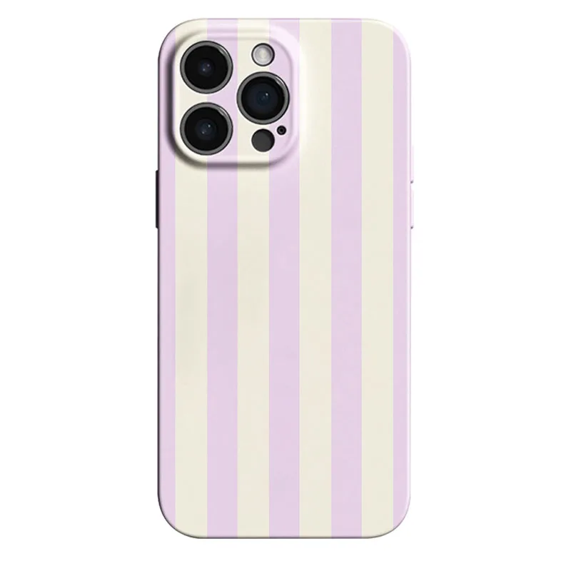 Purple Stripe Shockproof Hard PC Back Cover Phone Case