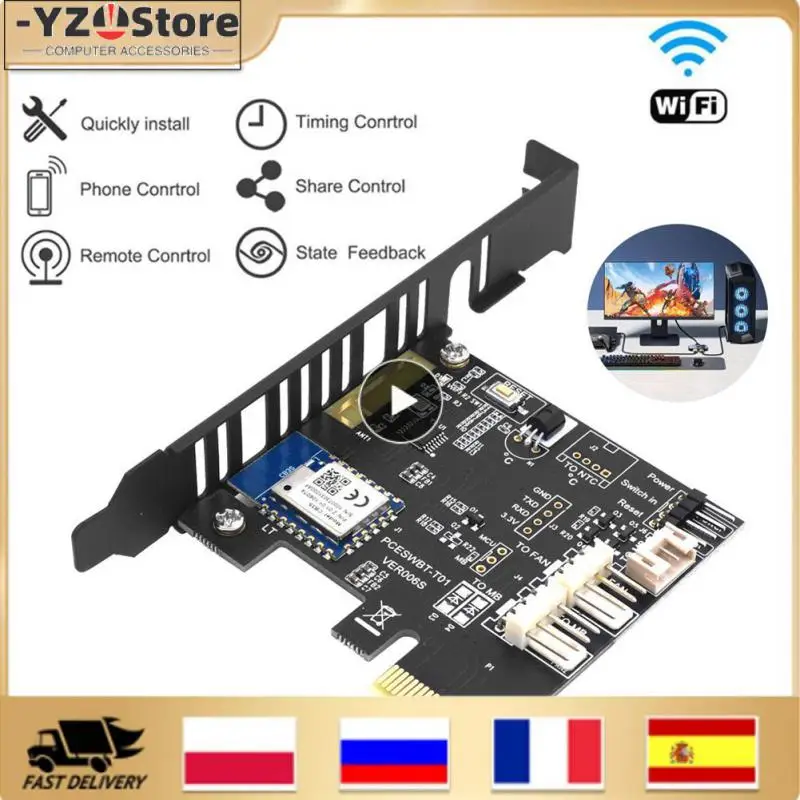

Переключатель переключения питания для ПК Tuya, Wi-Fi, 1X PCIE карта для удаленного управления через компьютерное приложение, поддержка Alexa Home