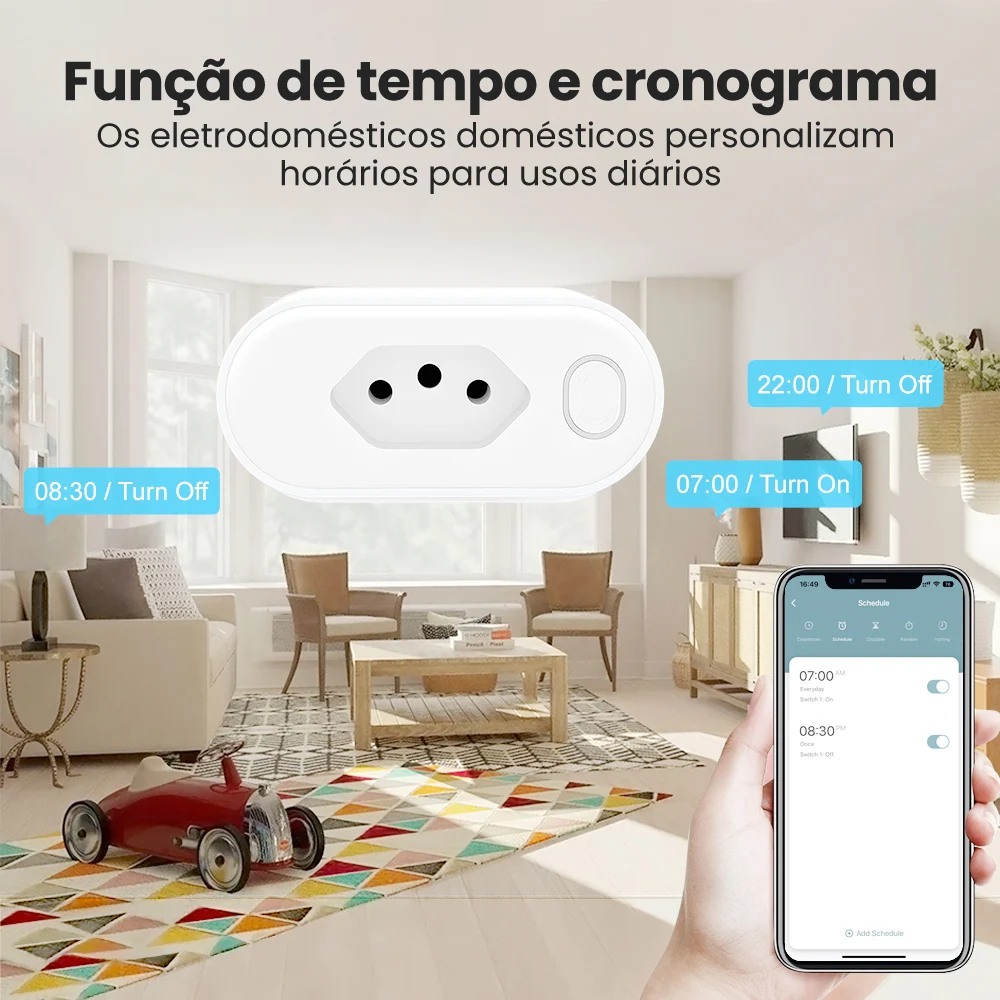 Brasil, Tomada Remota, 16A, Voz Funciona para o Google Home, Alexa, Echo