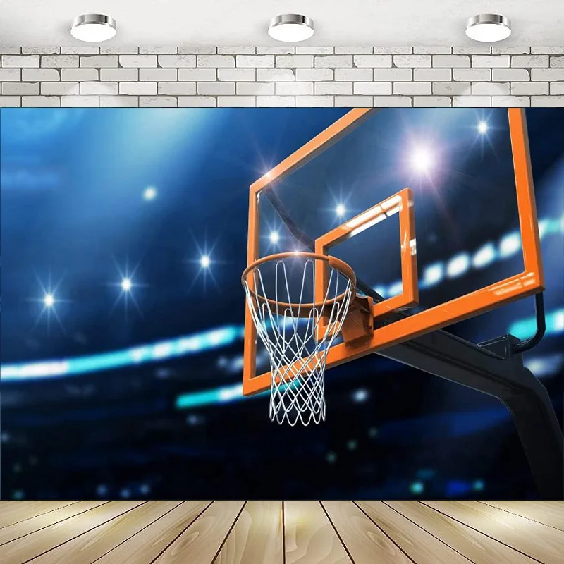 Стадион баскетбольный обруч задний фон для фотосъемки комнатные спортивные прожекторы гол стрельба корзина задний фон подходит для вечеринки декор-баннер