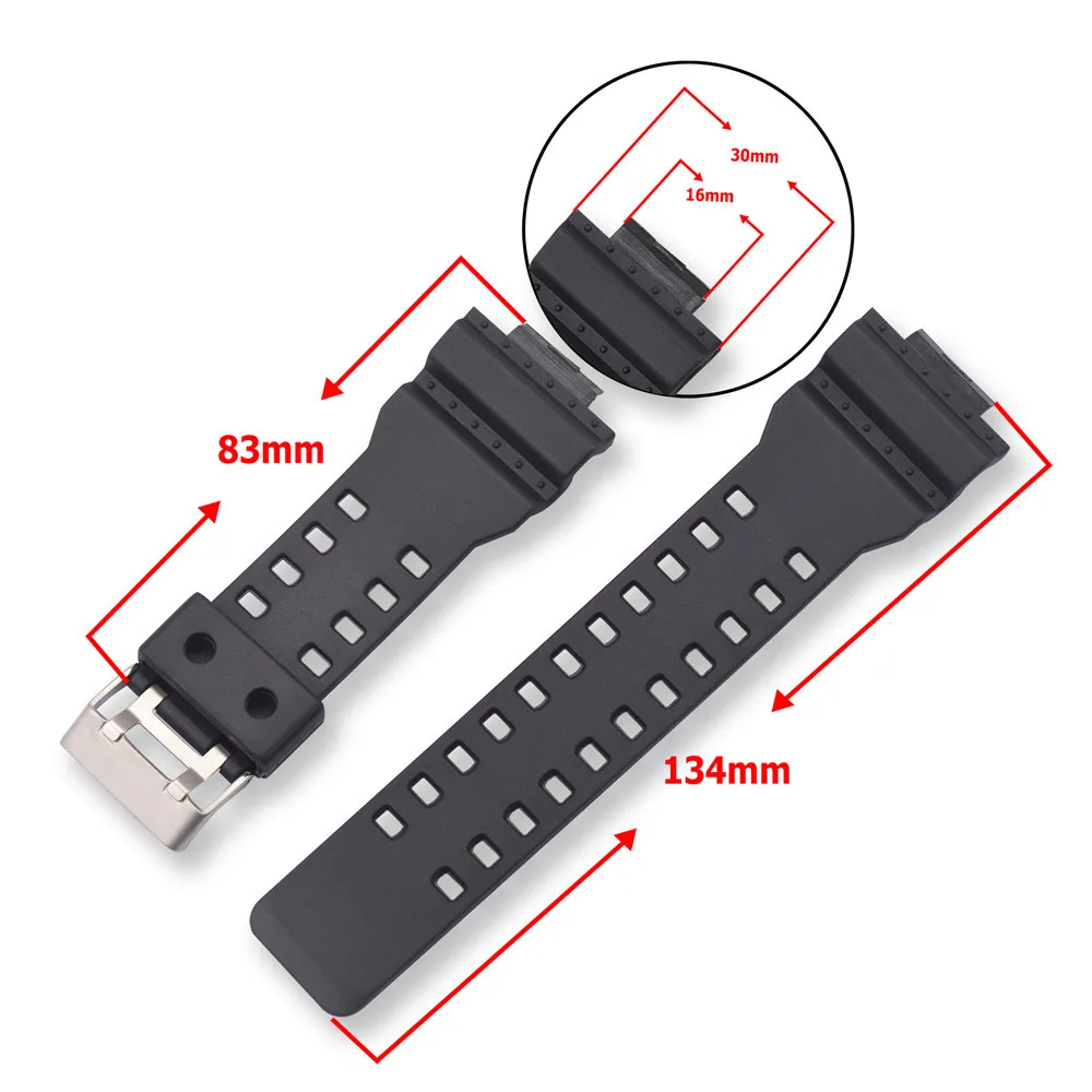 Men's PU Strap with Pin Buckle - Resin Watch Band & Accessory