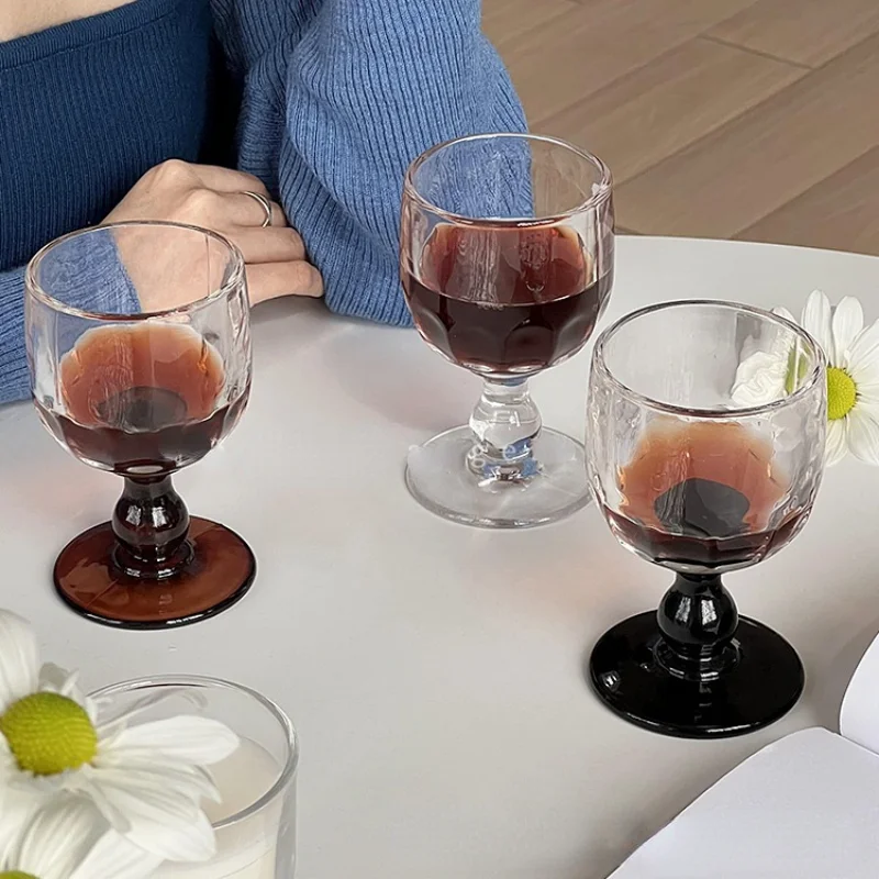 Medieval Retro Red Wine Glass, Short Legged Glass Cup, Minimalist Home Cocktail, Restaurant Beverage Cup