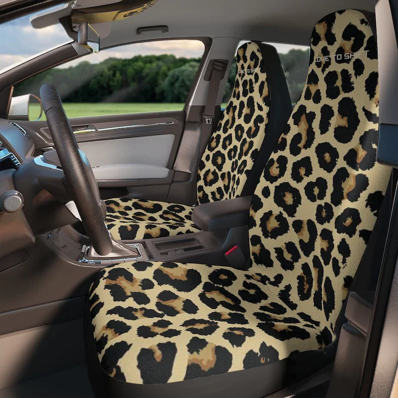 

Leopard Car Seat Covers (Set Of 2) - Universal Front Car and Suv Seat Covers Custom Seat Protector Car Accessory gift for