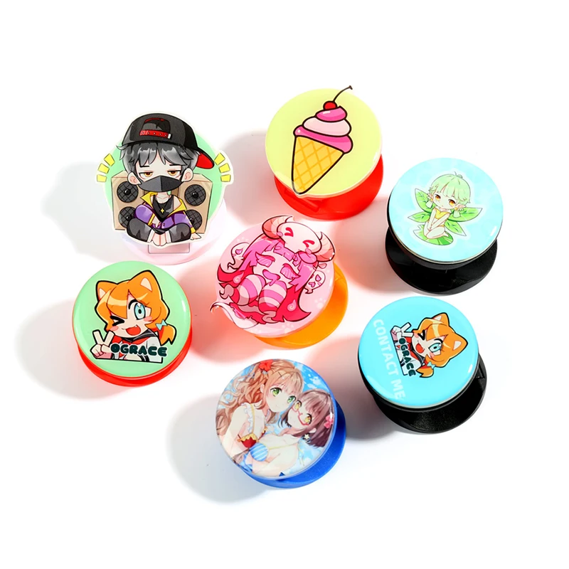

Vograce Custom Printed Neutral Kawaii Round Acrylic Mobile Phone Grip Holder