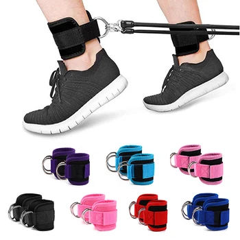 2PCS Ankle Straps Cable Double D-Ring Ankle Cuffs For Gym Workouts Glutes Legs Strength Extensions Training Brace Support Sport 1