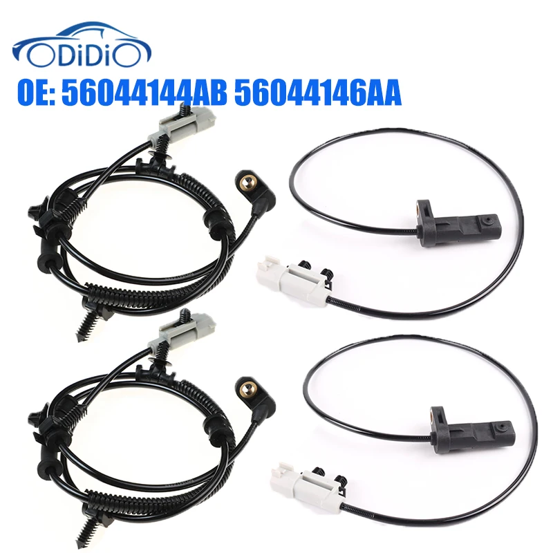 ODIDIO 56044144AB Front 56044146AA Rear Left Right ABS Wheel Speed Sensor For Jeep Grand Cherokee Commander 3.0L 3.7L 4.7L 5.7L