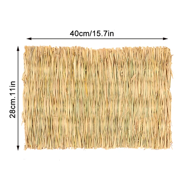 Natural Straw Grass Mat for Small Animals - Woven Hay Bedding and Resting Mat