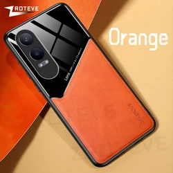 Premium PU Leather Magnetic Shockproof Phone Case - Black for OnePlusNord CE4 Lite (Orange)