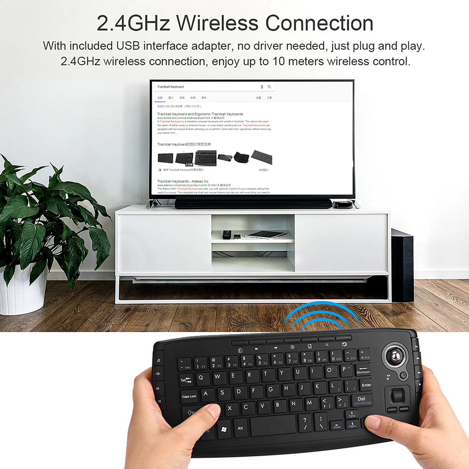 트랙볼 마우스 스크롤 휠 리모컨 무선 키보드, 안드로이드 TV 박스, 스마트 TV, PC 노트북용, E30, 2.4GHz