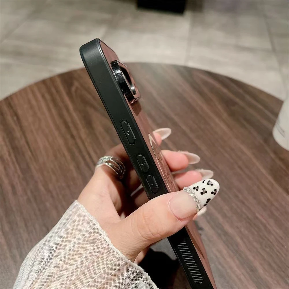 Retro Leather Maple Leaf Magnetic Phone Case with Magsafe Charging Compatibility