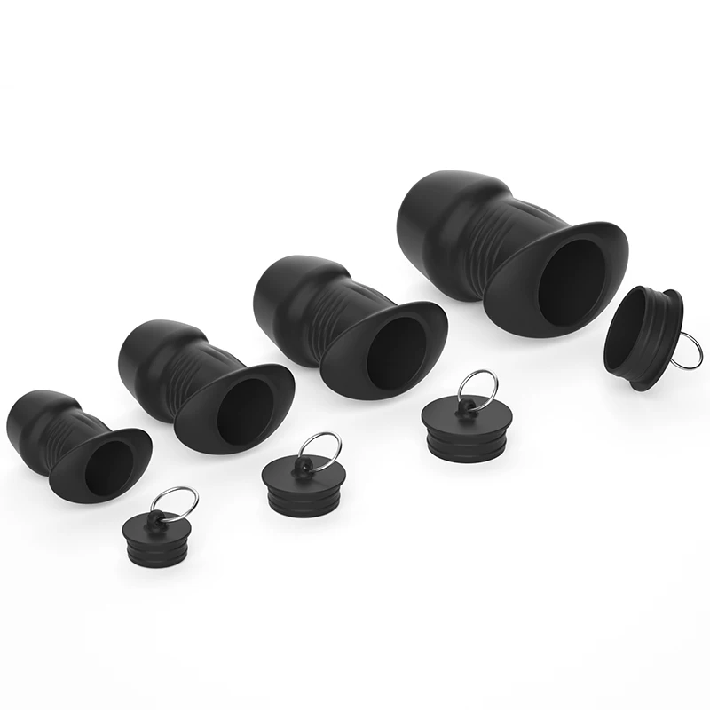 Anal plug dilator Vaginal expander Anal Dilator Silicone Hollow Butt Plug with Stopper Anus Vagina Stimulation Prostate Massage Adult Sex Toys for Women Men Gay