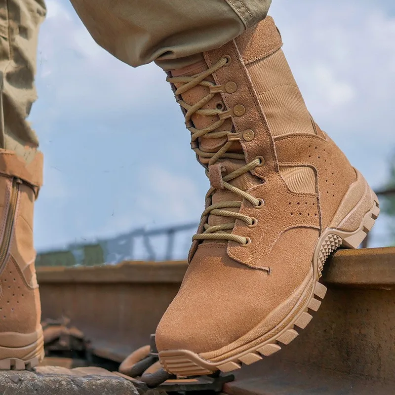 Men Ultralight Tactical Boots Side Zipper Male Climbing Hunting Wear