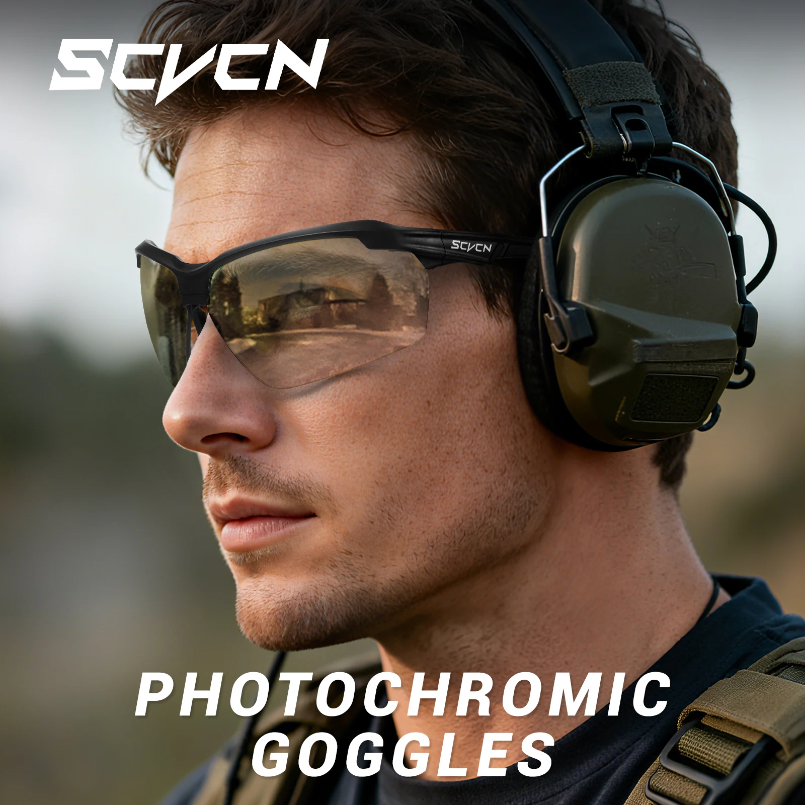 Lunettes photochromiques colorées pour vélo, chasse, airsoft - Mode outdoor et pêche sportive