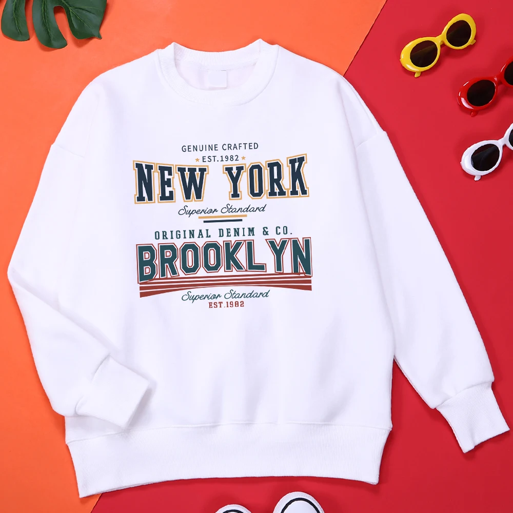 

Est.1982 New York Street Letter Personality Pattern Male Hoodies Daily Casual Tops Warm Loose Clothes Brand Casual Male Hoodie