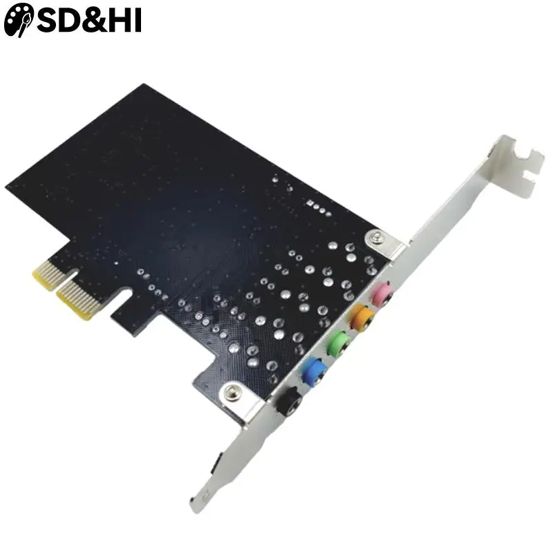 PCI Express X1 PCI-E 칩셋 오디오 디지털 사운드 카드, 솔리드 커패시터 Pcie 사운드 카드, 5.1 CH 24 비트, CMI8738, 신제품 도매
