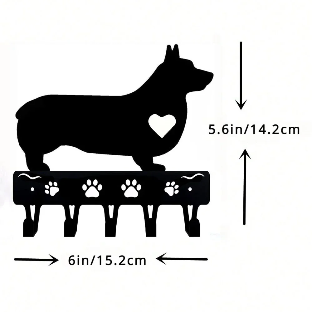 Hook Cute Room Decor 1pc Corgi Dog - Key Hooks & Keychain Holder Metal Wall Hook NewLiving Room/Home Decoration Crochet Hangers 6