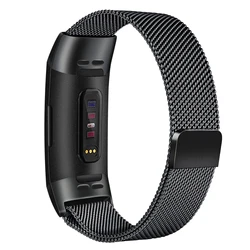 Sleek Metal Magnetic Bracelet Strap - Fitbit Charge 2 (Black)