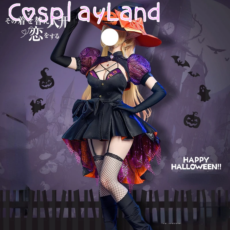

Anime My Dress Up Darling Cosplay Marin Kitagawa Halloween Cosplay Costume Kitagawa Marin Costume Suit Sexy Women Black Dress