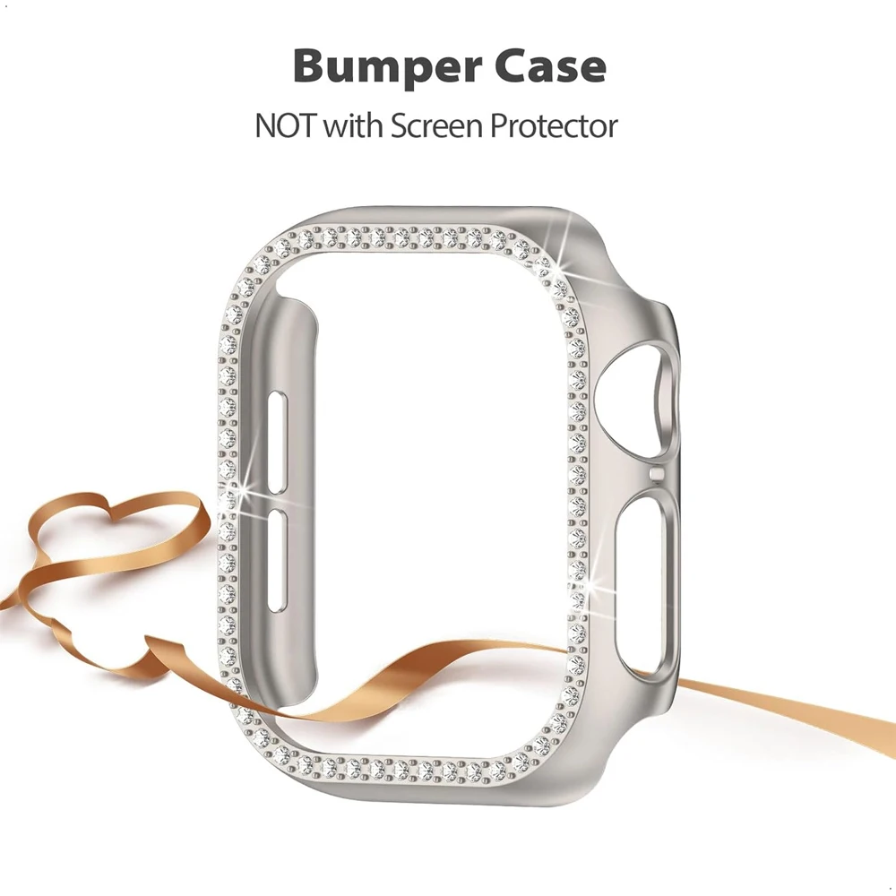 Premium Diamond Protective Bumper Shell Cover for Apple Watch - No Glass Included