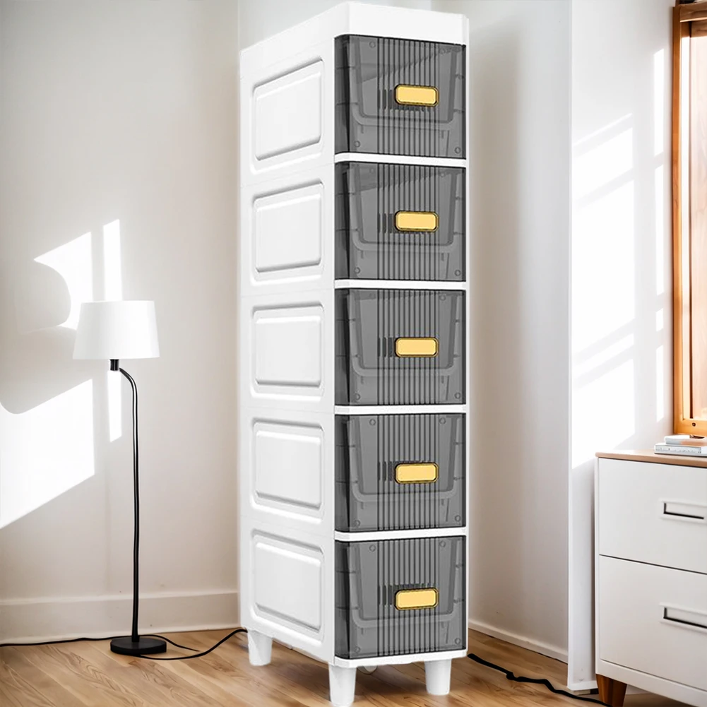 Bathroom Storage Cabinet 4/5 Tier Waterproof Bathroom Crevice Cabinet Restroom Storage Cabinet for Small Spaces Bedroom Bathroom