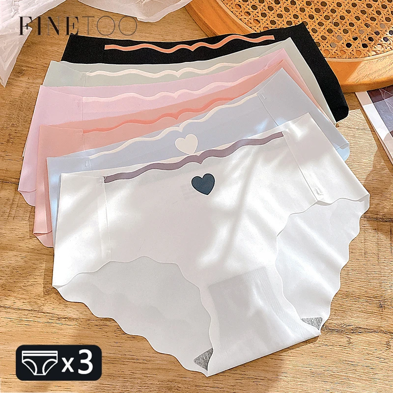 FINETOO 7pcs/Set Women Seamless Fruit Print Sexy Thongs Panties, Summer