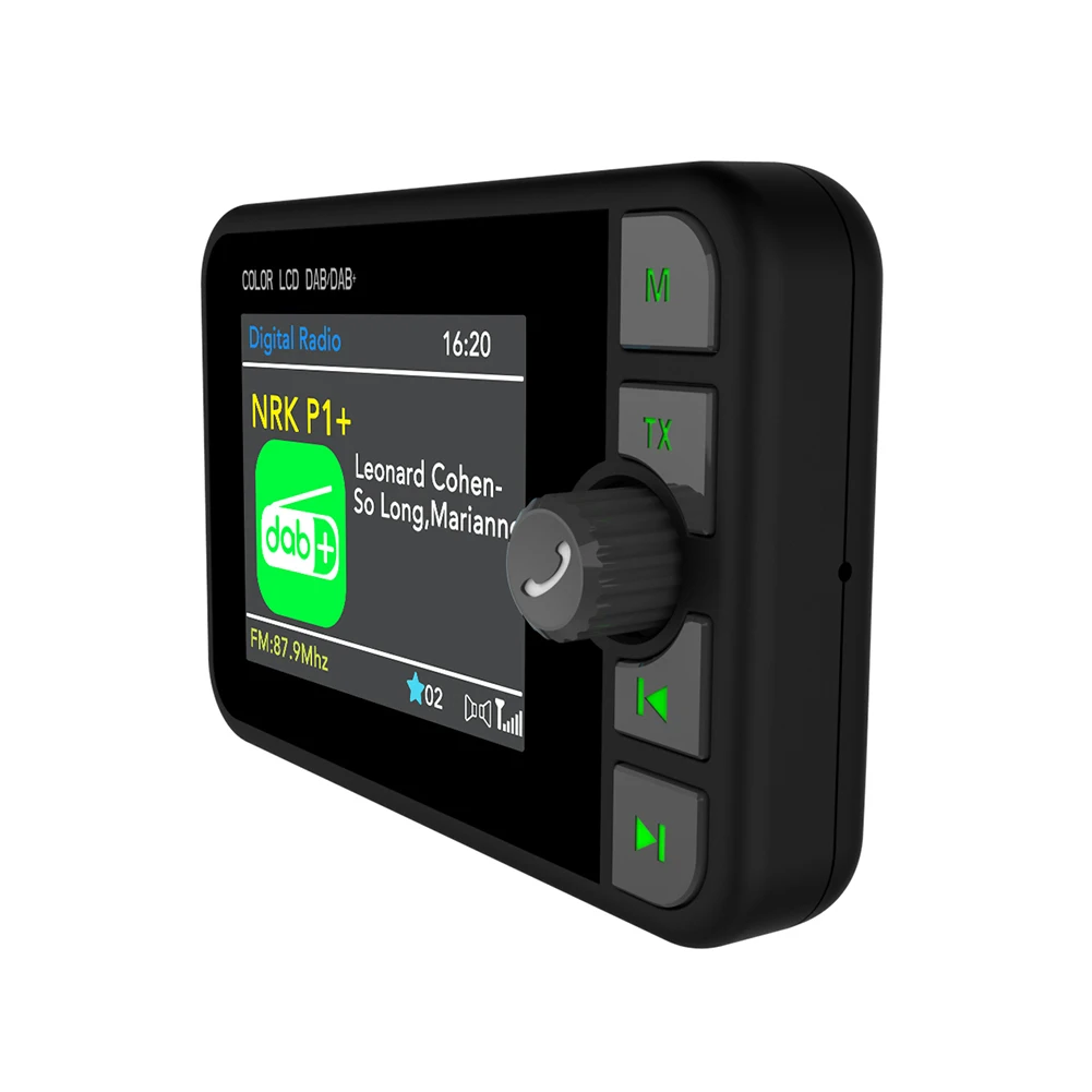 Stereo MP3 Player 2.4 Inch LCD Color Screen Digital Signal Broadcast Adapter Bluetooth-compatible 5.0 DAB Radio Receiver for Car