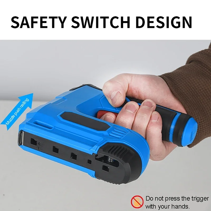 Electric Stapler Lithium-ion CordlessNail Gun Staple Gun Nailer Stapler Furniture DIY Tool Wood Frame Multitool Nail Stapler Gun 3
