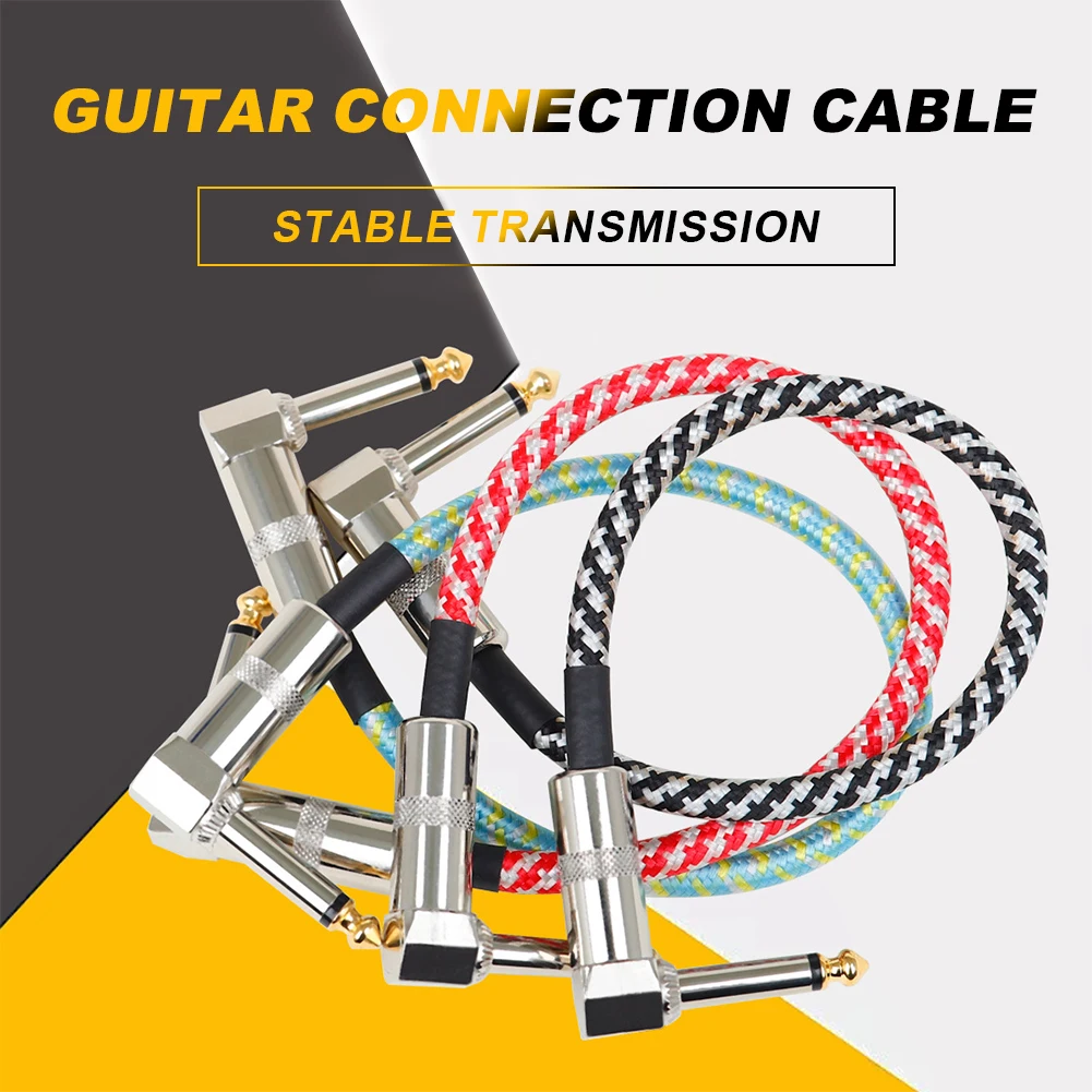 3pcs Nylon Braided Audio Cables Guitar Effects Connection Cable for Electric Guitar Bass String Instrument Accessories