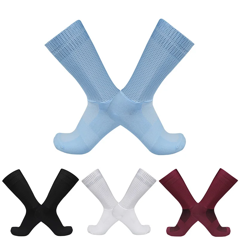Sports Socks New Summer Aero Bike Team Socks Silica Cycling Gel Non-slip Breathable Pro Racing Sports Socks Men Women Calcetines Ciclismo