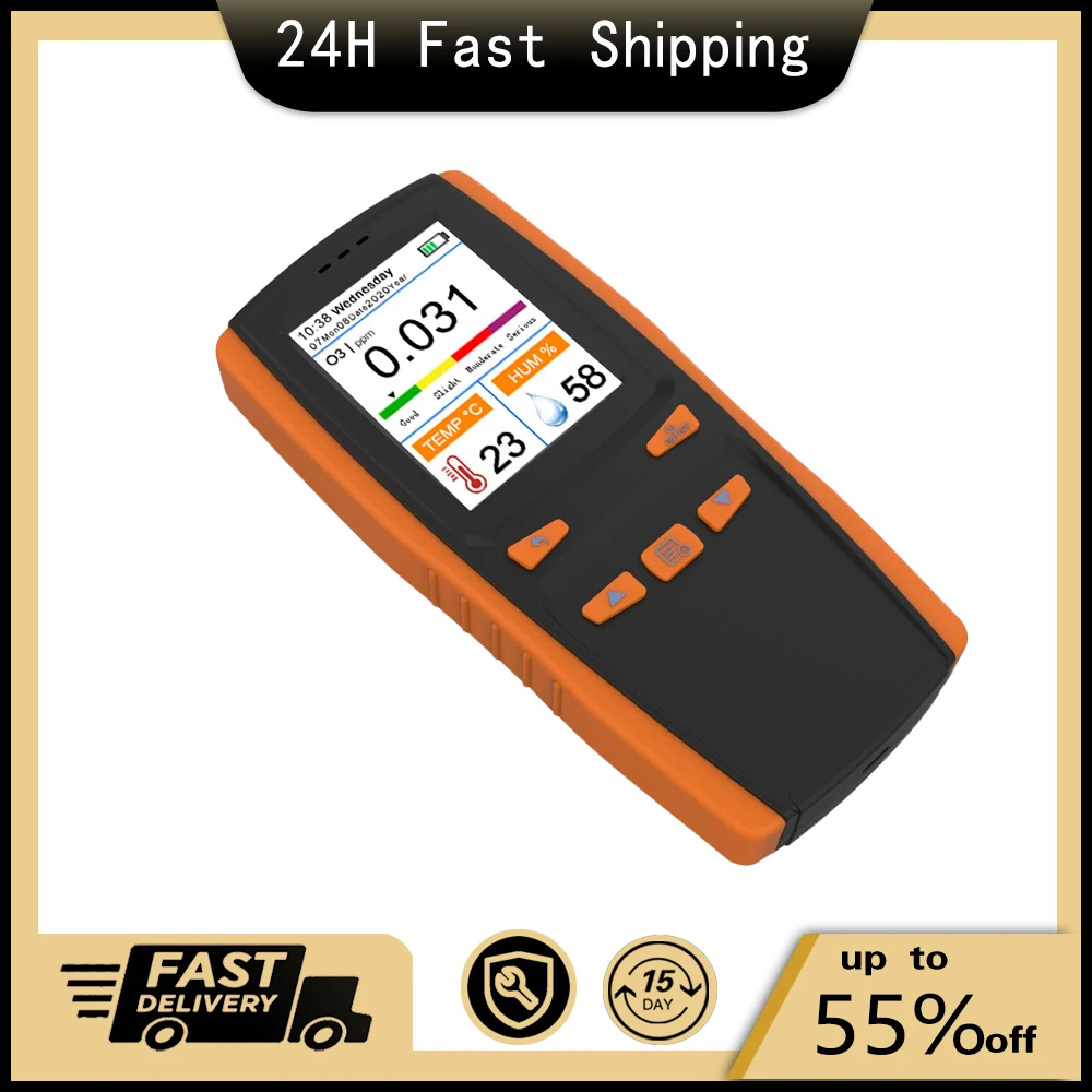

Gas Detector 0-5PPM Ozone O3 Detector Analyzer Handheld Tester Counter Ozone Meter Air Detector Intelligent Sensor Ozone Meter