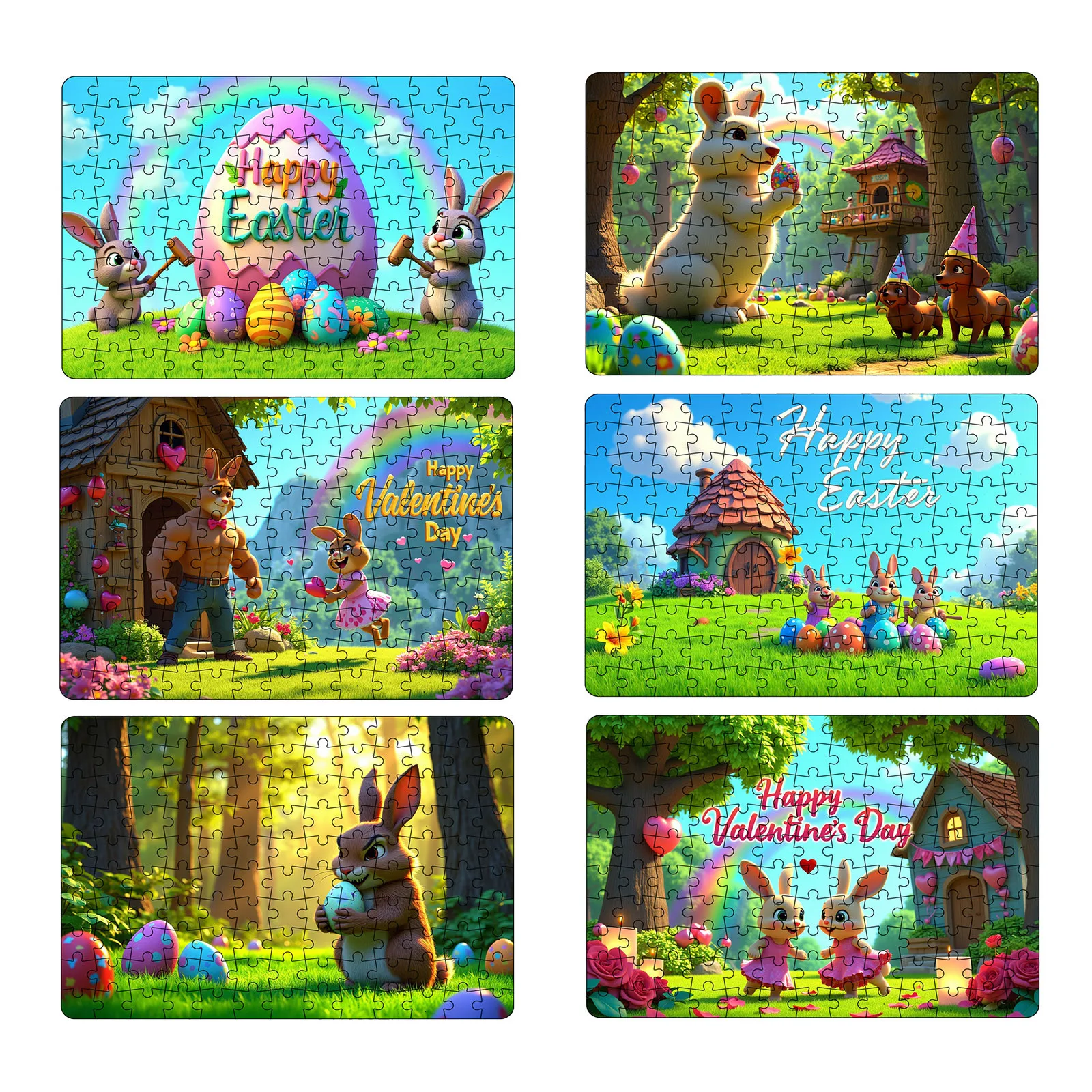 3d Mini 130 Piece Puzzles For Kids Ages 4 6 8 Rabbit Eggs Easter Decorations Floor Puzzles Gifts For Kids School Birthday 60pc